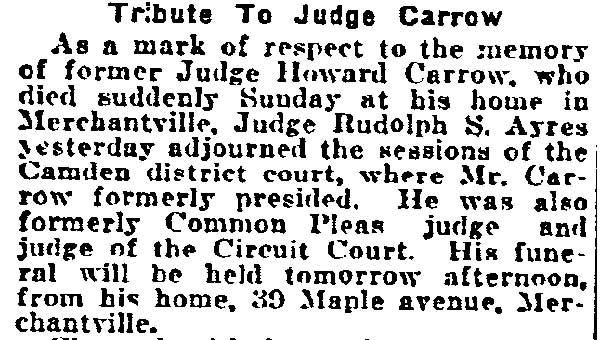 Philadelphia Inquirer April 18, 1922 — Howard Carrow