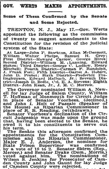 New York Times May 18, 1894 — Howard Carrow, page 1