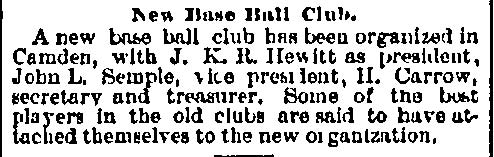 Philadelphia Inquirer August 27, 1881 — J.K.R. Hewitt, John L. Semple, Howard Carrow