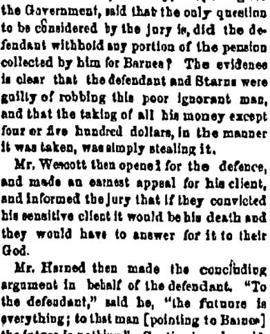 Philadelphia Inquirer, February 24, 1882 — prosecution argument