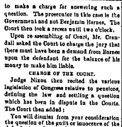 Philadelphia Inquirer, February 24, 1882 — charge of the court