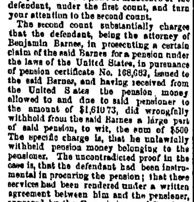 Philadelphia Inquirer, February 24, 1882 — judge's instructions