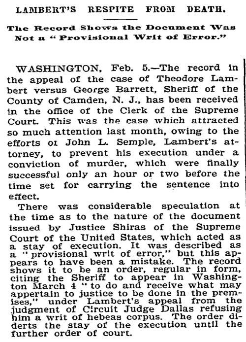 New York Times, February 6, 1895