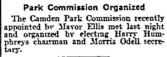Philadelphia Inquirer February 3, 1905 — Camden Park Commission organizes
