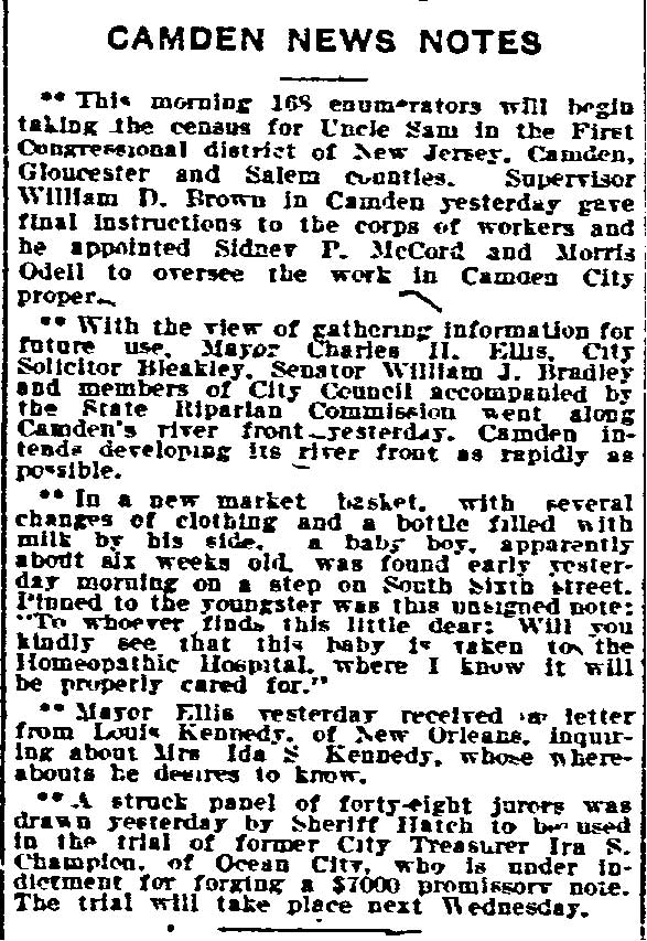Philadelphia Inquirer, April 15, 1910