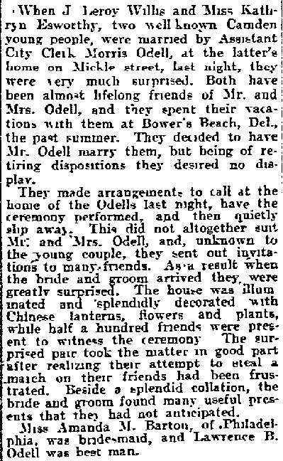 Philadelphia Inquirer September 28, 1905 — click for PDF