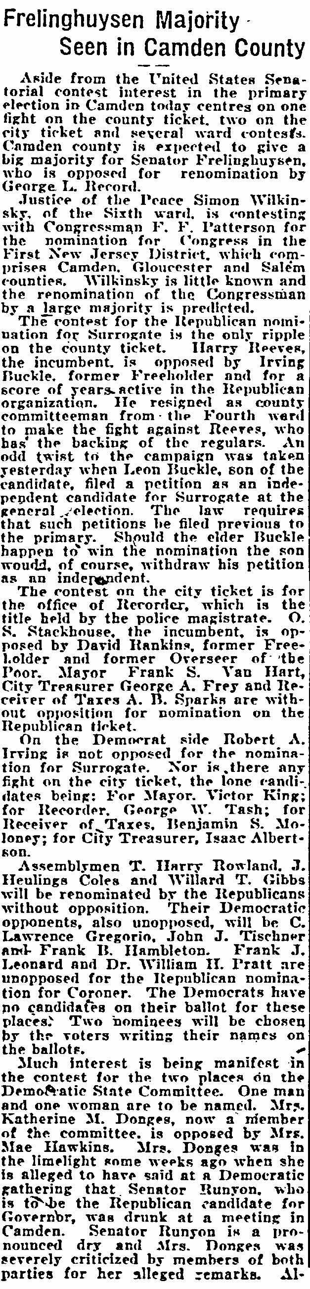 Philadelphia Inquirer, September 26, 1922