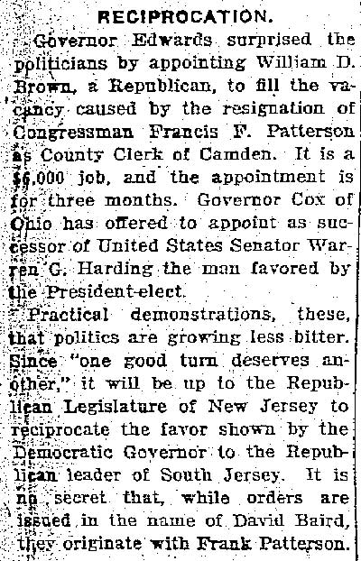 Trenton Times, December 11, 1920 – group photo