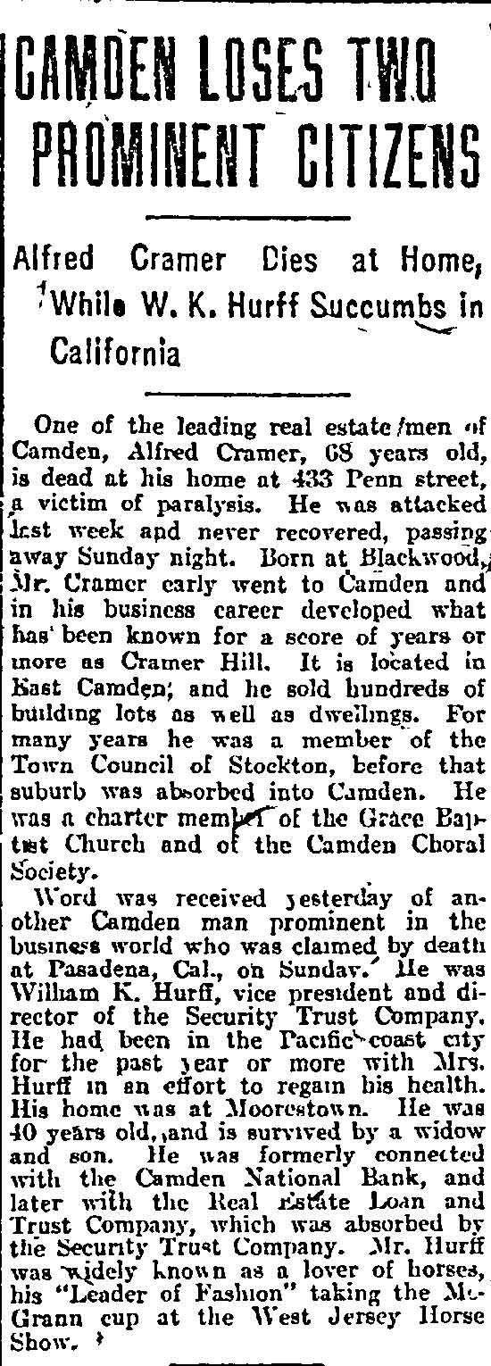 Philadelphia Inquirer — December 17, 1912 (obituary)