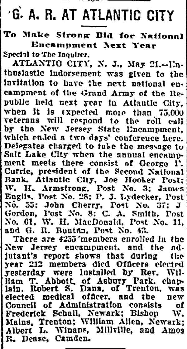 G.A.R. Memorial Day Observance article, May 22, 1909