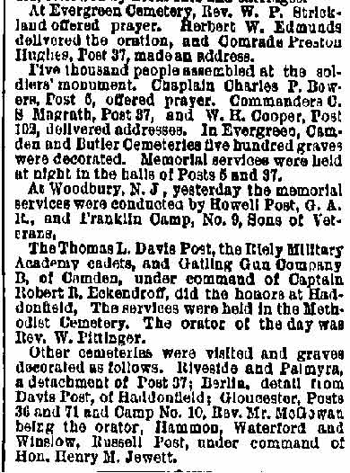 The Day in Camden. - Philadelphia Inquirer, May 31, 1887