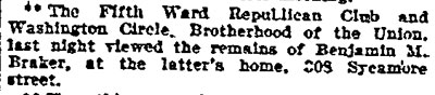 308 Sycamore Street — Benjamin Braker, Philadelphia Inquirer, December 18, 1905