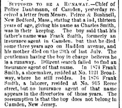 Philadelphia Inquirer clipping, September 19, 1877