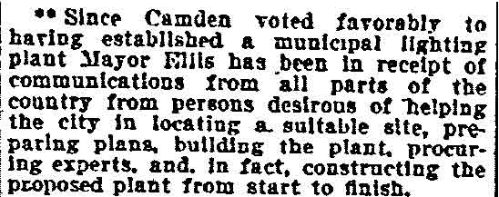 Philadelphia Inquirer, November 20, 1906 — Municipal lighting plant
