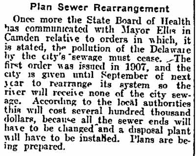 Philadelphia Inquirer, December 23, 1912 — Plan Sewer Rearrangement