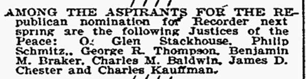 Newspaper listing of new business incorporations including Kafmann's theater company