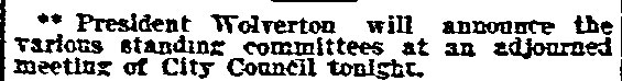 Council Committees to Be Named - Philadelphia Inquirer, January 7, 1907