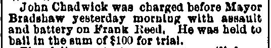 Philadelphia Inquirer, July 21, 1885 — John Chadwick