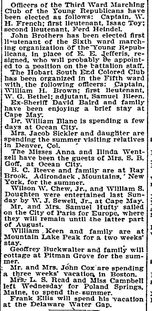 Philadelphia Inquirer, July 12, 1896