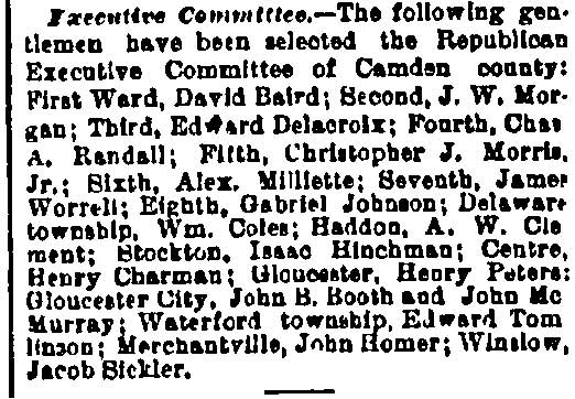 Republican Executive Committee of Camden County listing from the Philadelphia Inquirer