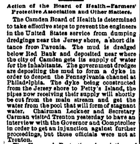 Philadelphia Inquirer, September 2, 1885 — Action of the Board of Health