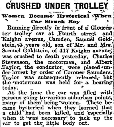 Philadelphia Inquirer, April 22, 1912