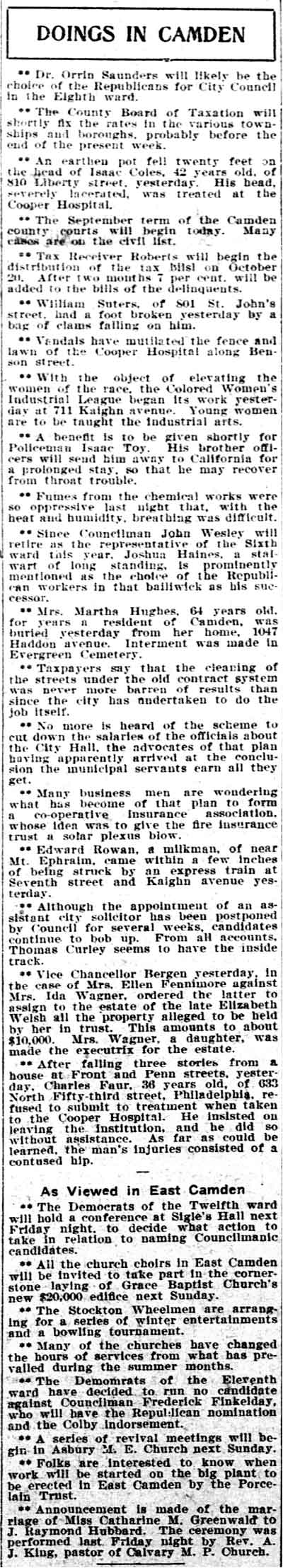 Philadelphia Inquirer, September 11, 1906