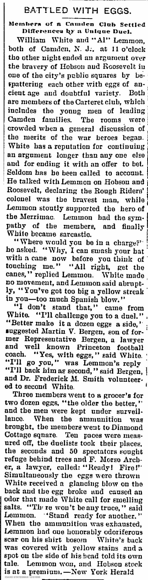 Philadelphia Inquirer, December 3, 1898