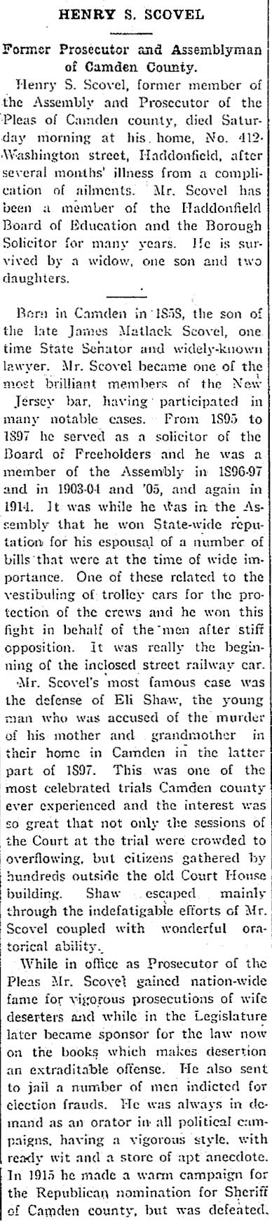 Woodbury Times, October 7, 1918 — death notice