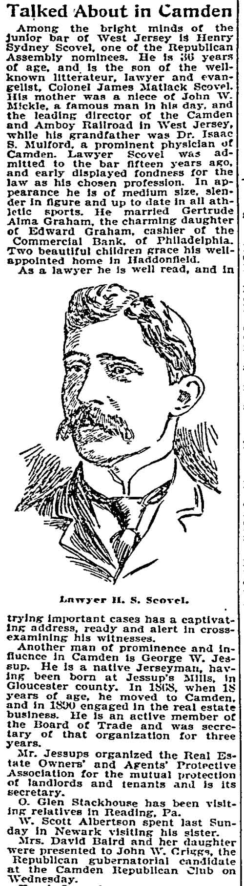 Henry S. Scovel, Philadelphia Inquirer, October 20, 1895