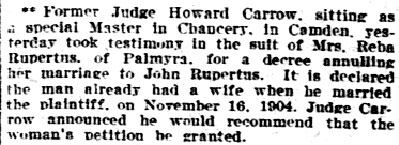 Philadelphia Inquirer January 12, 1906 — Howard Carrow
