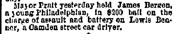 Philadelphia Inquirer, January 6, 1887 — Mayor Pratt news item
