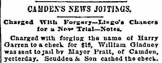 Philadelphia Inquirer, March 26, 1891 — Mayor Pratt news item