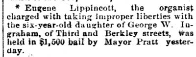 Philadelphia Inquirer, October 9, 1892 — Jesse Pratt news item
