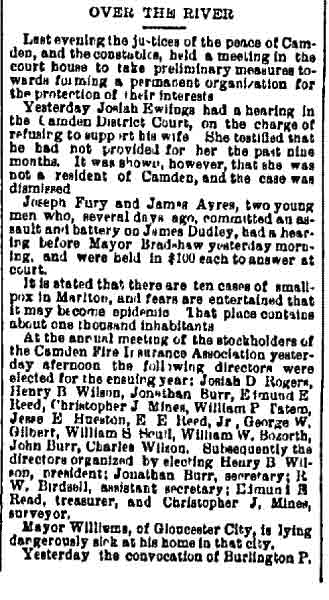Philadelphia Inquirer, February 2, 1883 — Over the River