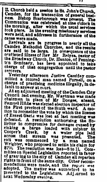 Philadelphia Inquirer, February 2, 1883 — Over the River (continued)