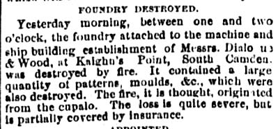 Philadelphia Inquirer, April 20, 1871 — Foundry Destroyed