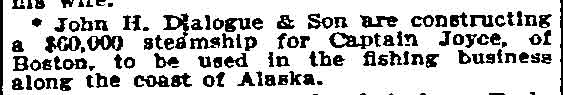 Philadelphia Inquirer, May 22, 1897 — Dialogue & Son constructing steamship for Alaska