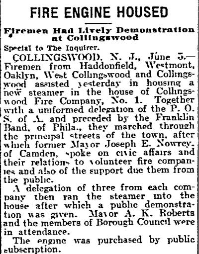 Philadelphia Inquirer, June 6, 1910