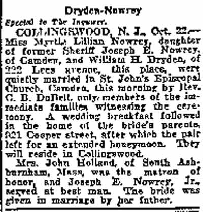 Philadelphia Inquirer, October 23, 1921
