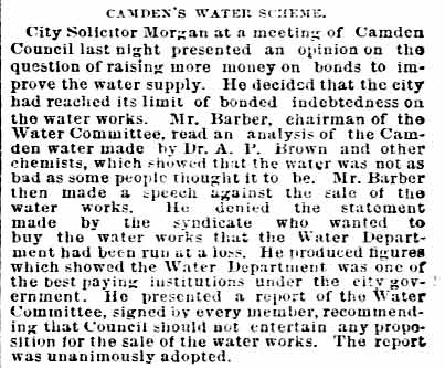 Camden’s Water Scheme - Philadelphia Inquirer, February 13, 1890