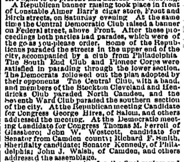 426 North Front Street — Almor Barr, 1884 — Philadelphia Inquirer, October 6, 1884