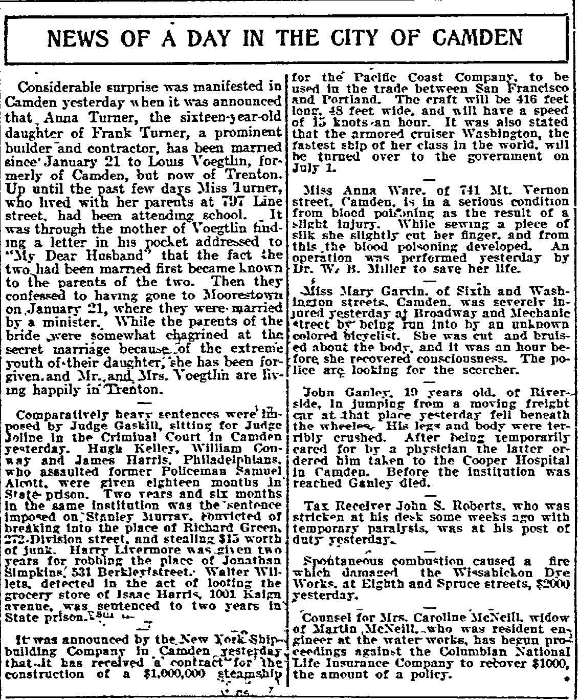 Philadelphia Inquirer, May 23, 1906