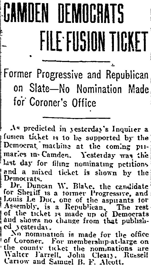 Philadelphia Inquirer, September 1, 1917
