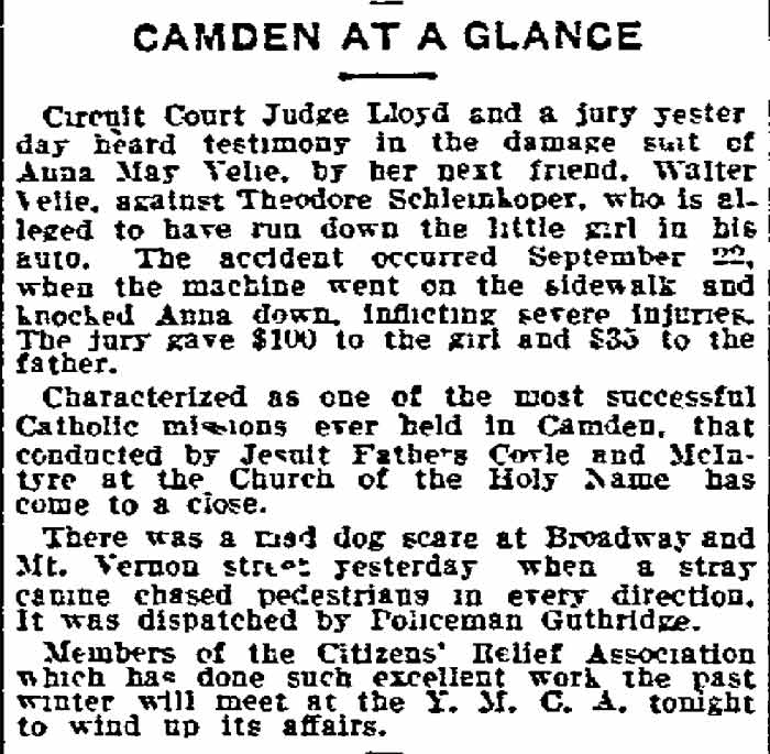 Philadelphia Inquirer, April 27, 1915 — Camden at a Glance