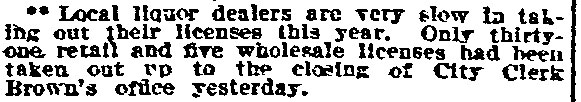 Philadelphia Inquirer, January 11, 1910 — City Clerk Brown and liquor licenses