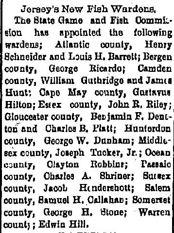 Bridgeton Evening News January 16, 1905 — Jersey's New Fish Wardens