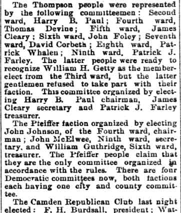 Philadelphia Inquirer, January 20, 1891 — Camden's Factional Fight, part 2