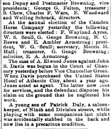 Philadelphia Inquirer, January 20, 1891 — Camden's Factional Fight, part 3