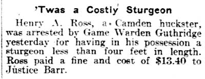 Philadelphia Inquirer March 28, 1903 — Twas a Costly Sturgeon